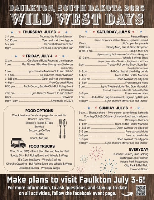 wild west days calendar